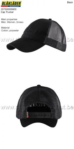 Blaklader 207500009900 Trucker cap 3D - Black