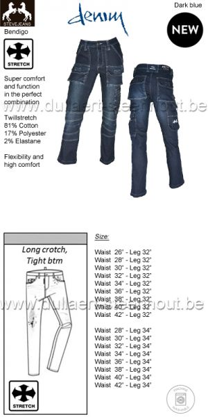 STEVEJEANS Bendigo stretch jeans werkbroek / stretch spijker werkbroek - Dark blue