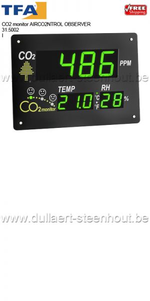 TFA 31.5002 CO2 meter + temperatuur- en vochtigheidsmeter XXL display - 4009816023582