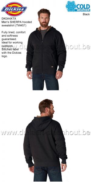 Dickies DK0A4XTX  warme herensweater met kap SHERPA (TW457) - zwart
