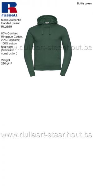Russell  werksweater met kap / werktui met kap / Hooded Sweatshirt R-265M-0 - bottle green
