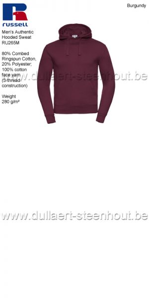 Russell werksweater met kap / werktui met kap / Hooded Sweatshirt R-265M-0 - burgundy