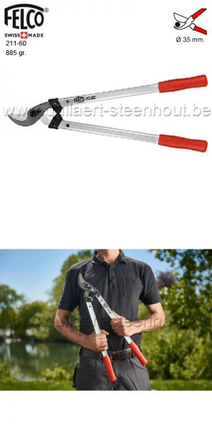 FELCO Professionele snoeischaar / snoeitang 211-60 Lengte 60 cm - GEKROMDE snijkop