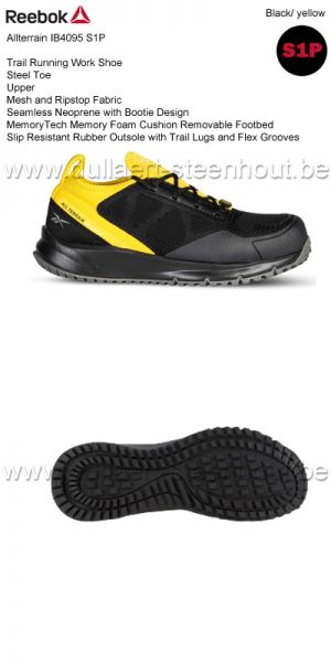 Reebok Allterrain IB4095 S1P werkschoenen / Reebok veiligheidsschoenen - zwart/geel
