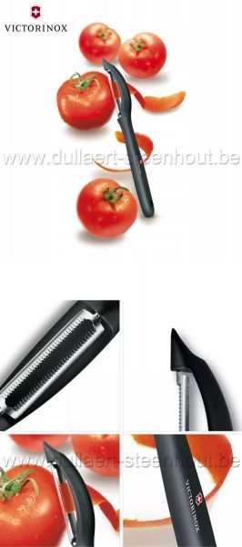 Victorinox Universele dunschiller tomaten, kiwi met getand lemmet, zwart