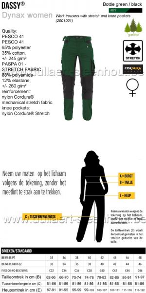 DASSY® Dynax Women (201001) Werkbroek met stretch en kniezakken voor dames - groen