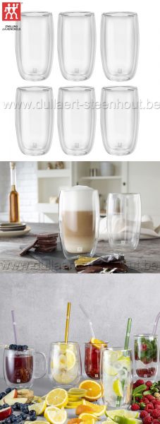 Set van 6 Zwilling Sorrento dubbelwandige latte macchiatoglazen 350ml
