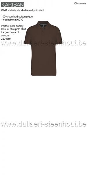 Kariban K241 Polo met korte mouwen - chocolate