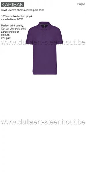 Kariban K241 Polo met korte mouwen - purple