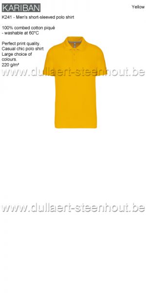 Kariban K241 Polo met korte mouwen - yellow