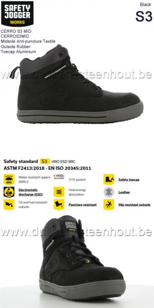 Safety Jogger S3 sneaker werkschoenen / sneaker veiligheidsschoenen - CERRO S3 MID