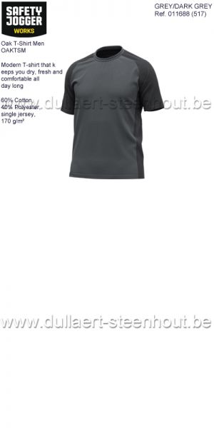 Safety Jogger Oak T-shirt Heren de hele dag droog, fris en comfortabel - GREY/DARK GREY