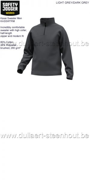 Safety Jogger Kasai comfortabele werksweater KASSWTRM - LIGHT GREY/DARK GREY