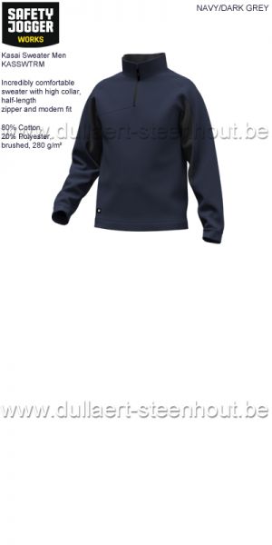 Safety Jogger Kasai comfortabele werksweater met rits KASSWTRM - NAVY/DARK GREY