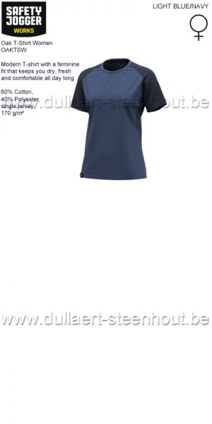 Safety Jogger Oak t-shirt dames OAKTSW droog, fris en comfortabel - LIGHT BLUE/NAVY