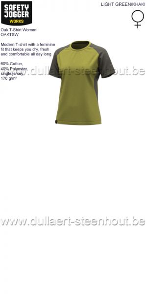 Safety Jogger Oak t-shirt dames OAKTSW droog, fris en comfortabel - LIGHT GREEN/KHAKI