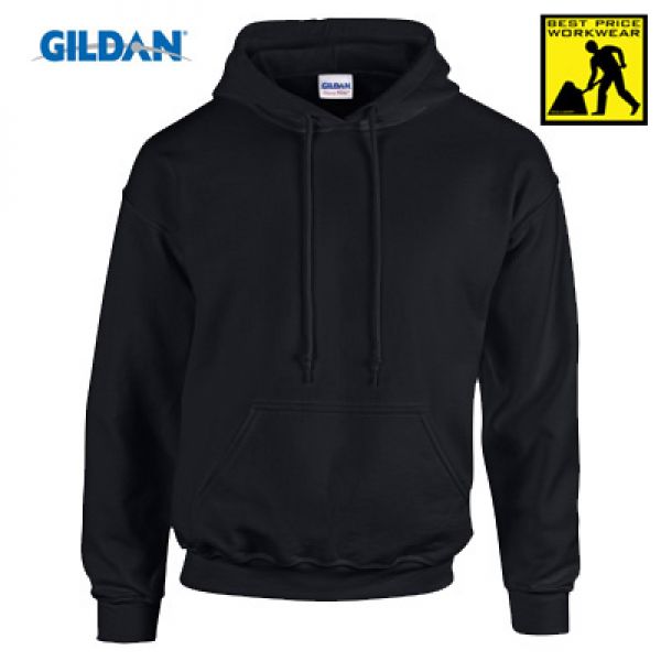 Gildan heavy blend werksweater met kap - zwart