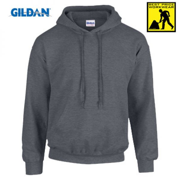 Gildan heavy blend werksweater met kap - donker grijs