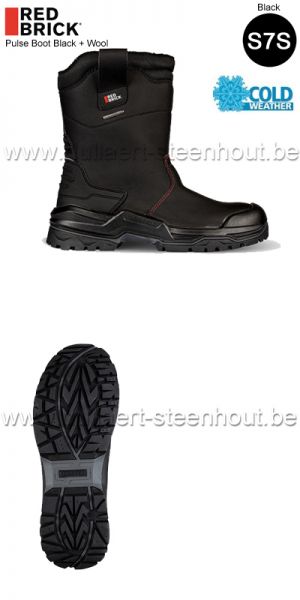 Redbrick Pulse Boot Black + Wool S7S werklaarzen met voering