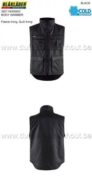 BLAKLADER 380119009900 BODYWARMER met fleece voering - zwart