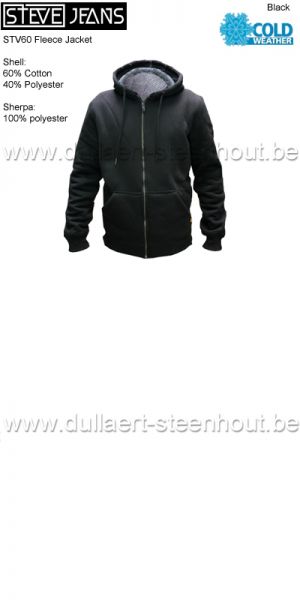 STEVEJEANS STV60 Warme sweater met sherpa voering - zwart