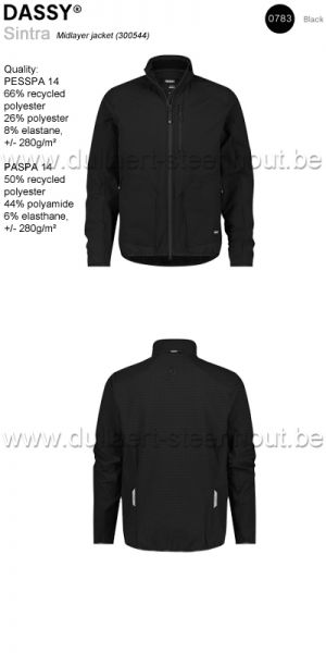 DASSY® Sintra (300544) Midlayer jacket / licht en comfortabele jas - zwart 0783 