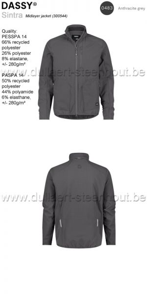 DASSY® Sintra (300544) Midlayer jacket / licht en comfortabele jas - ANTRACIETGRIJS 0483