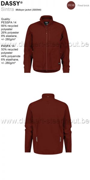 DASSY® Sintra (300544) Midlayer jacket / licht en comfortabele jas - BAKSTEENROOD 0538