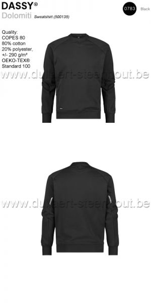 DASSY® Dolomiti (500135) Sweater / werksweater - ZWART 0783