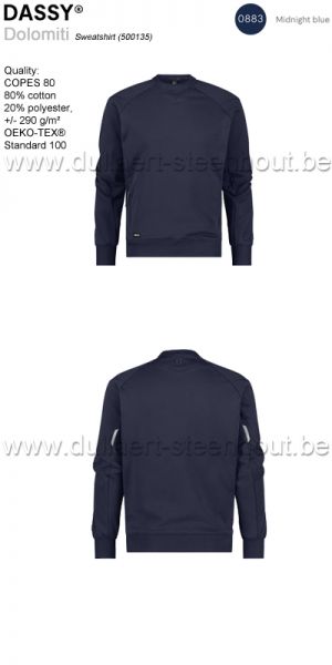 DASSY® Dolomiti (500135) Sweater / werksweater - NACHTBLAUW 0883
