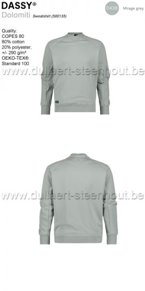 DASSY® Dolomiti (500135) Sweater / werksweater - MIRAGEGRIJS 0438