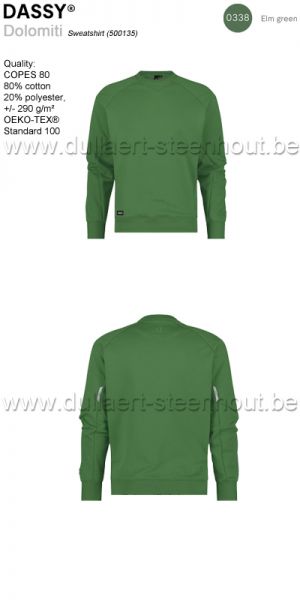 DASSY® Dolomiti (500135) Sweater / werksweater - OLMGROEN 0338