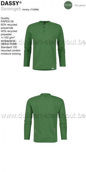 DASSY® Serengeti (710069) Henley t-shirt met lange mouwen - OLMGROEN 0338