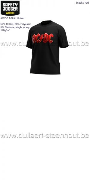 SAFETY JOGGER AC/DC T-Shirt Unisex - black Ref. 012799 (112) - ZWART / ROOD