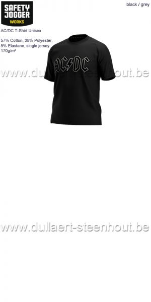 SAFETY JOGGER AC/DC T-Shirt Unisex - Ref. 012800 (157) - ZWART / GRIJS