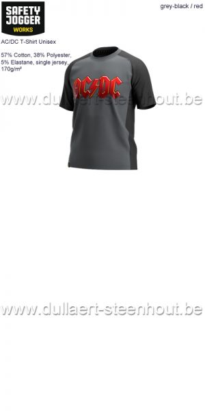 SAFETY JOGGER AC/DC T-Shirt Unisex - Ref. 012805 (452) - GRIJS-ZWART / ROOD