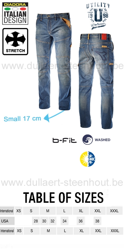 Diadora - Pant stone plus stretch jeans werkbroek / spijker werkbroek 702.170752