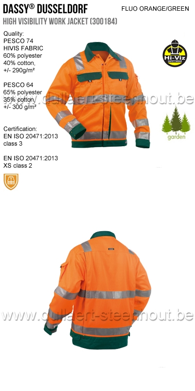 DASSY® Dusseldorf (300184) Fluo oranje werkvest / werkjas - oranje/groen