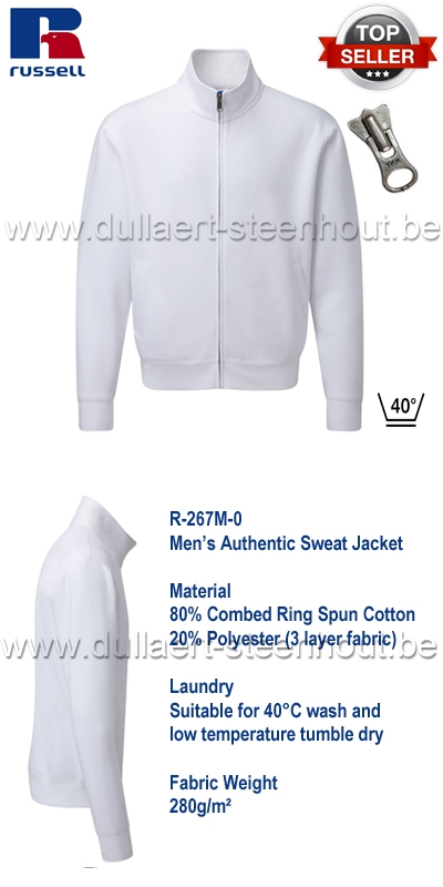 Russell - Authentic Sweat Jacket 267M - Wit