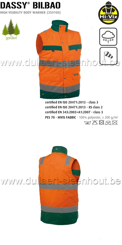 DASSY® Bilbao (350100) Fluo oranje bodywarmer / oranje - groen