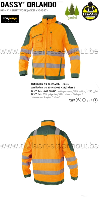 DASSY® Orlando (300367) Fluo oranje werkverst / werkjas - oranje/groen 
