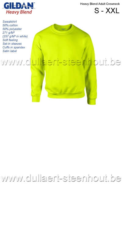 Gildan - Heavy Blend Adult Crewneck sweatshirt / werksweater / safety green