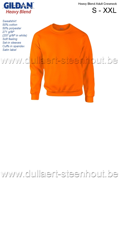 Gildan - Heavy Blend Adult Crewneck sweatshirt / werksweater / safety orange