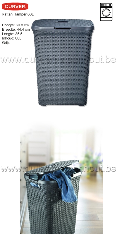 Dullaert-Steenhout Ninove | Curver Style - Wasmand 60 l - Antraciet