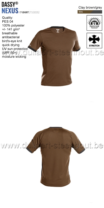 DASSY® Nexus (710025) T-shirt - bruin/grijs