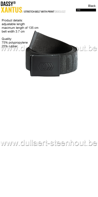 DASSY® Xantus (800102) Stretchriem voor werkbroeken - zwart