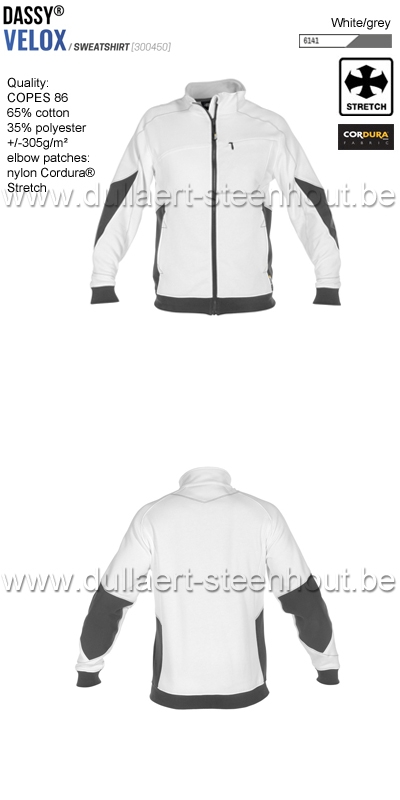 DASSY® - Velox (300450) Witte werksweater - wit/grijs