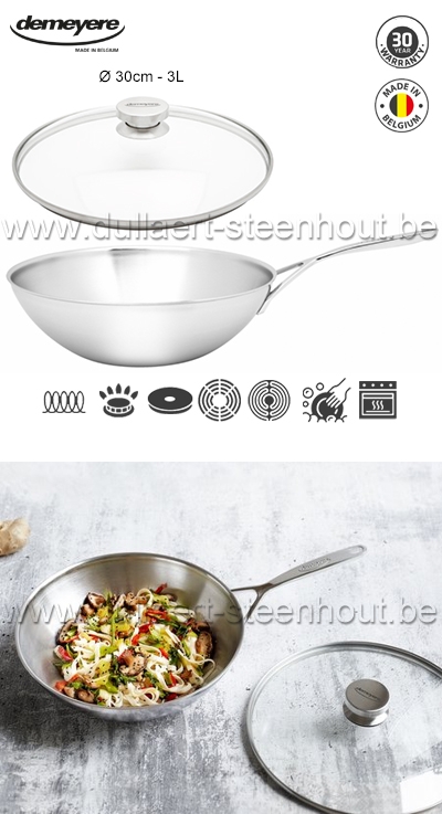 Demeyere Intense wok 30cm - 3L + gratis deksel