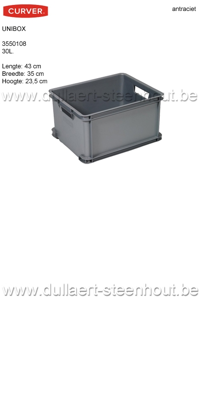 aanvulling Terugroepen Buik Dullaert-Steenhout Ninove | Curver - Unibox Classic opbergbox 30l antraciet  - 3550108