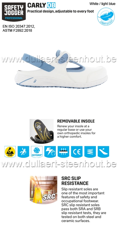 Safety Jogger CARLY Ref. 010682 Praktisch ontwerp - aanpasbaar aan elke voet - white/blue
